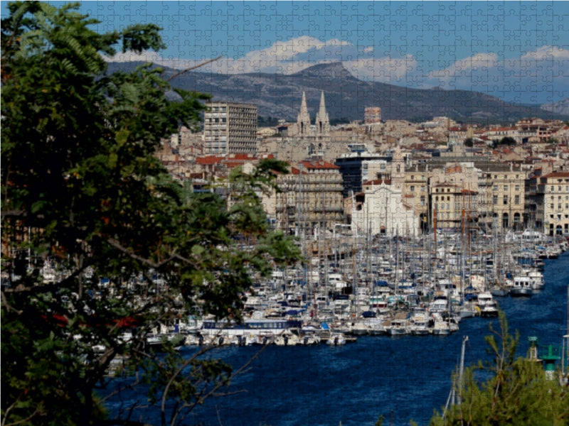 Blick vom Jardin du Pharo in Marseille auf den Vieux Port - CALVENDO Foto-Puzzle - calvendoverlag 29.99