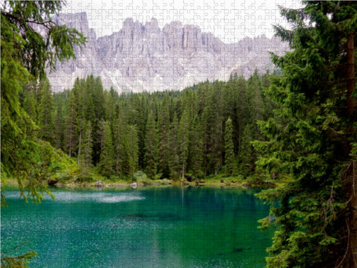 Italien: Blick über den Karersee zum Latemar - CALVENDO Foto-Puzzle - calvendoverlag 29.99