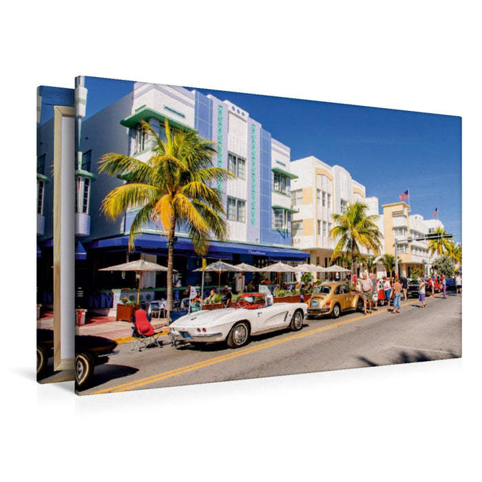 Toile textile premium Toile textile premium 120 cm x 80 cm paysage Un motif du calendrier de Miami South Beach 