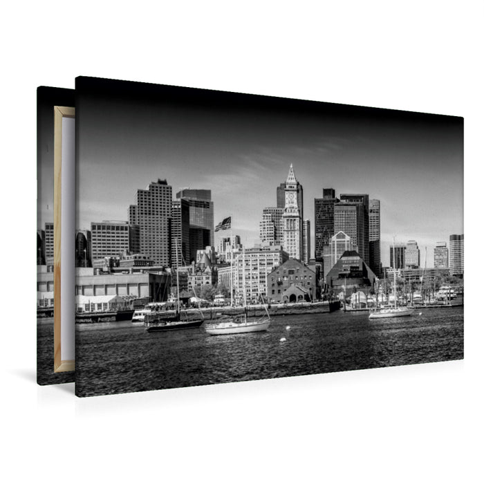 Premium Textil-Leinwand Premium Textil-Leinwand 120 cm x 80 cm quer BOSTON Skyline North End und Financial District