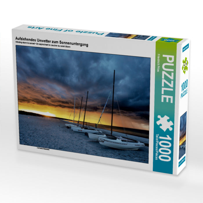 Aufziehendes Unwetter zum Sonnenuntergang - CALVENDO Foto-Puzzle - calvendoverlag 29.99