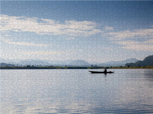 Kanu am Morgen auf dem Lake Mutanda - CALVENDO Foto-Puzzle - calvendoverlag 29.99