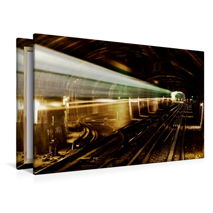 Premium Textil-Leinwand Premium Textil-Leinwand 120 cm x 80 cm quer Ein Motiv aus dem Kalender U-Bahn - Szenen an U-Bahnstationen in Europa und New York