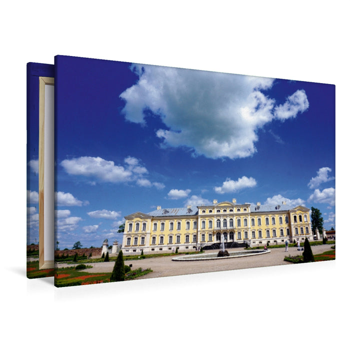 Premium Textil-Leinwand Premium Textil-Leinwand 120 cm x 80 cm quer Schloss Ruhenthal/Rundale  - Das Versailles des Baltikums