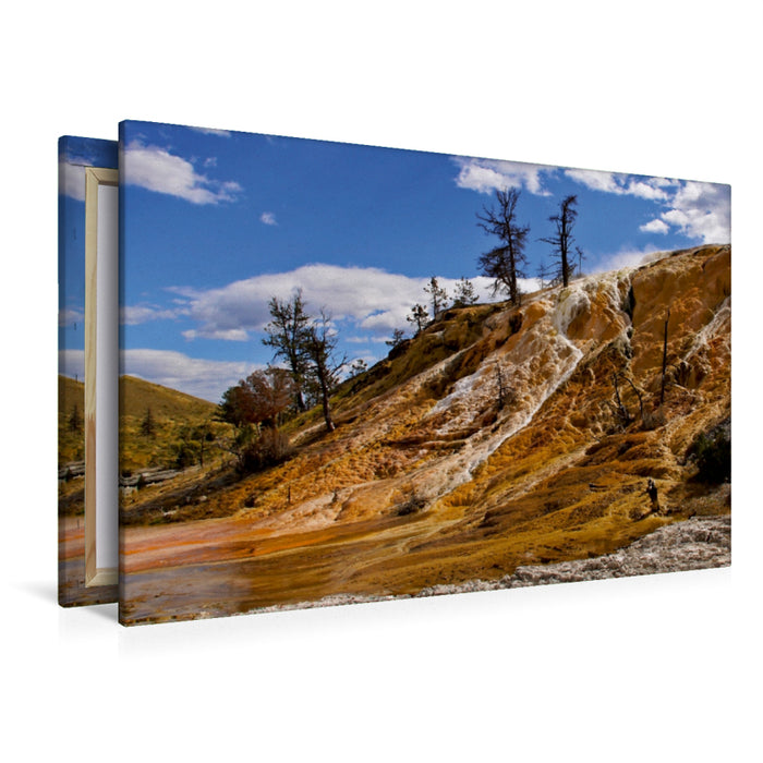 Premium Textil-Leinwand Premium Textil-Leinwand 120 cm x 80 cm quer Mammoth Hot Springs Yellowstone