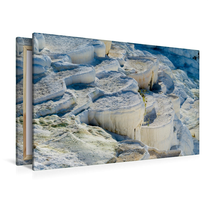 Premium Textil-Leinwand Premium Textil-Leinwand 120 cm x 80 cm quer Kalksinterterassen in Hierapolis Pamukkale