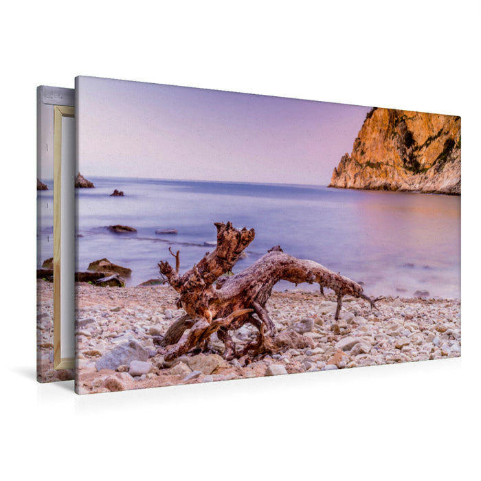 Toile textile premium Toile textile premium 120 cm x 80 cm paysage Ambiance matinale au bord de la mer 