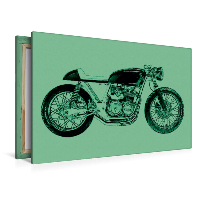 Premium Textil-Leinwand Premium Textil-Leinwand 120 cm x 80 cm quer Cafe Racer Avon