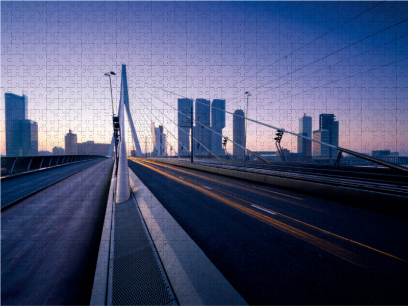 Erasmusbrücke in Rotterdam mit Blick zum Wilhelminapier - CALVENDO Foto-Puzzle - calvendoverlag 29.99