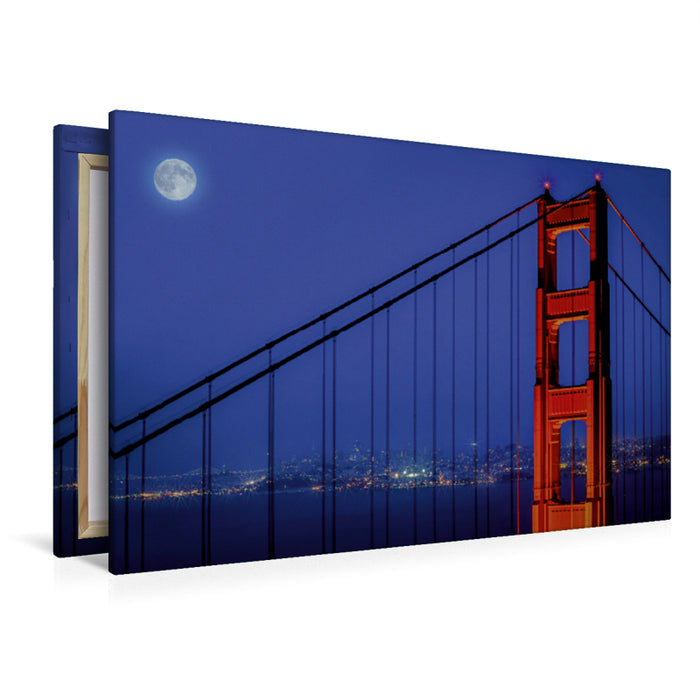 Premium Textil-Leinwand Premium Textil-Leinwand 120 cm x 80 cm quer Golden Gate Bridge