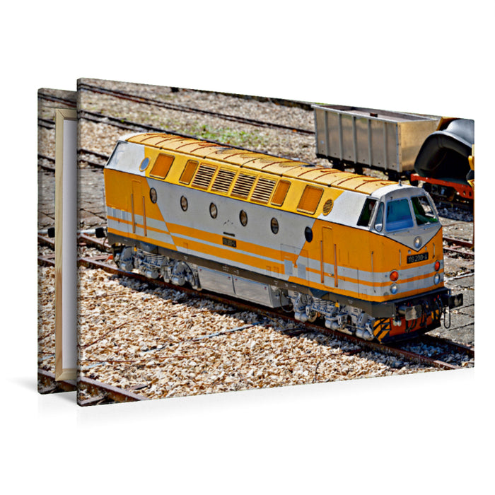 Premium Textil-Leinwand Premium Textil-Leinwand 120 cm x 80 cm quer Diesellokomotive 119200-4