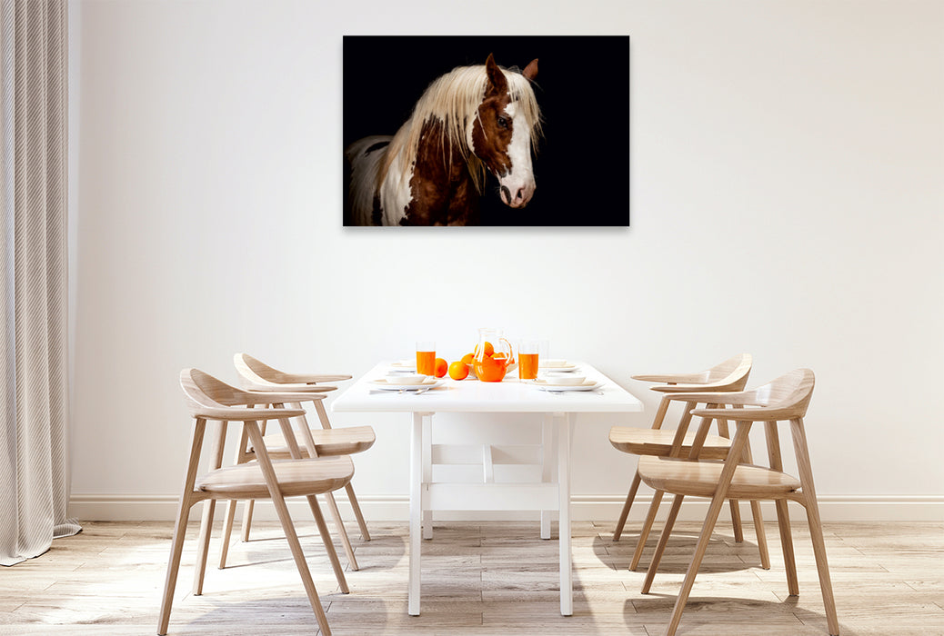 Toile textile premium Toile textile premium 120 cm x 80 cm paysage Paint Horse Stallion 