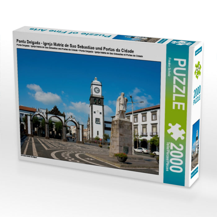 Ponta Delgada - Igreja Matriz de Sao Sebastiao und Portas da Cidade - CALVENDO Foto-Puzzle - calvendoverlag 29.99