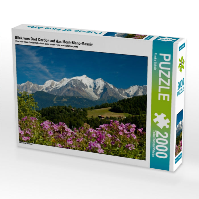 Blick vom Dorf Cordon auf das Mont-Blanc-Massiv - CALVENDO Foto-Puzzle - calvendoverlag 29.99