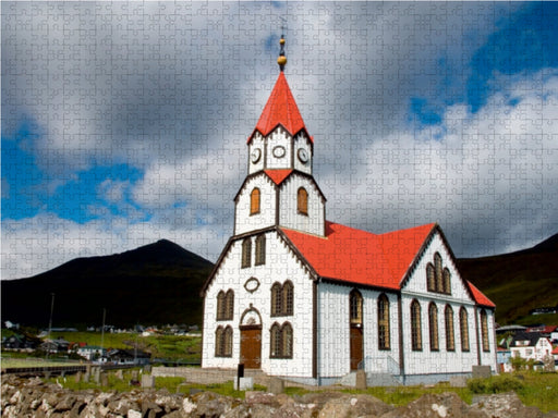 Kirche von Sandavagur - CALVENDO Foto-Puzzle - calvendoverlag 39.99