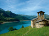 Kirche am Stausee Roselend - CALVENDO Foto-Puzzle - calvendoverlag 29.99