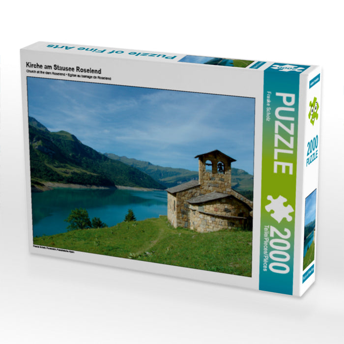 Kirche am Stausee Roselend - CALVENDO Foto-Puzzle - calvendoverlag 29.99