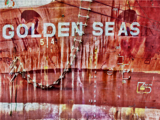 Detailaufnahme der Golden Seas - Massengutschiff - CALVENDO Foto-Puzzle - calvendoverlag 29.99