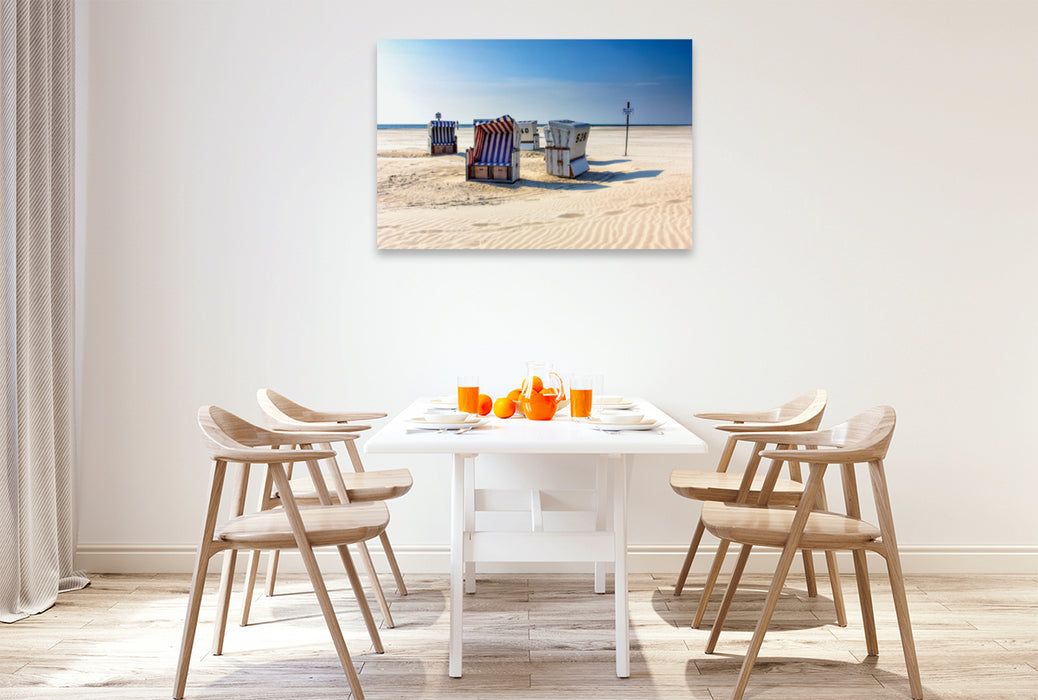 Premium Textil-Leinwand Premium Textil-Leinwand 120 cm x 80 cm quer Ein Motiv aus dem Kalender ST. PETER ORDING Strand und Meer