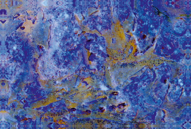 Premium Textil-Leinwand Premium Textil-Leinwand 120 cm x 80 cm quer Stones in Colour - blaue Galaxie abstrakt
