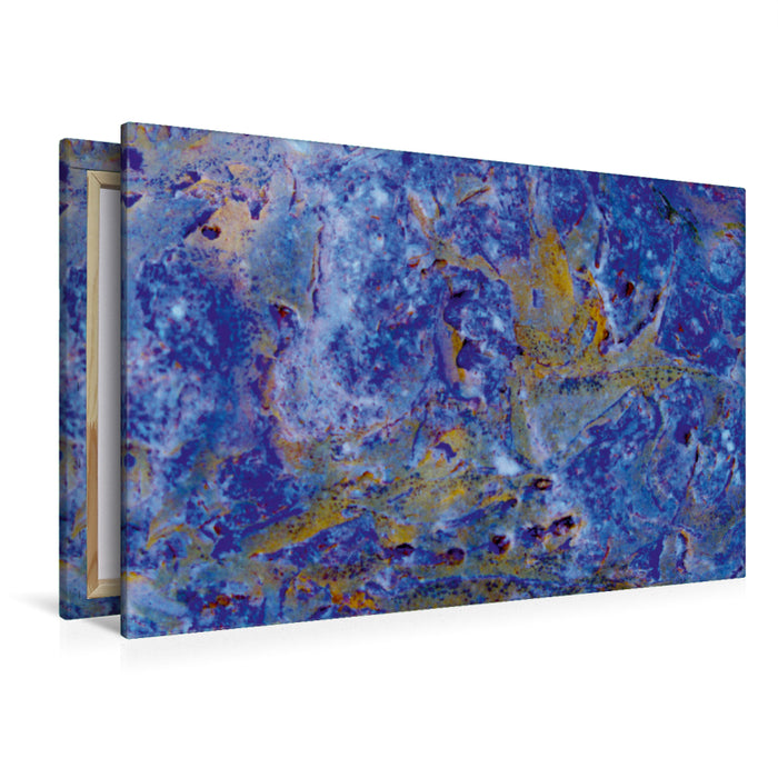 Premium Textil-Leinwand Premium Textil-Leinwand 120 cm x 80 cm quer Stones in Colour - blaue Galaxie abstrakt