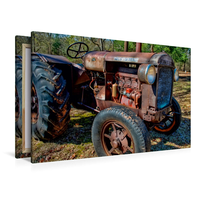 Premium Textil-Leinwand Premium Textil-Leinwand 120 cm x 80 cm quer Ein Motiv aus dem Kalender Traktoren - game over