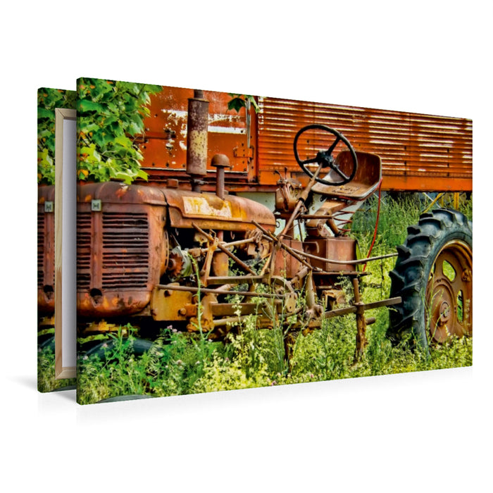 Premium Textil-Leinwand Premium Textil-Leinwand 120 cm x 80 cm quer Ein Motiv aus dem Kalender Traktoren - game over