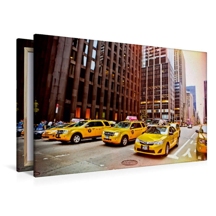 Premium Textil-Leinwand Premium Textil-Leinwand 120 cm x 80 cm quer Ein Motiv aus dem Kalender New York - nur im Taxi