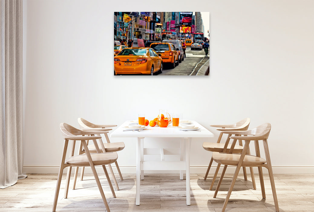 Premium Textil-Leinwand Premium Textil-Leinwand 120 cm x 80 cm quer Ein Motiv aus dem Kalender New York - nur im Taxi