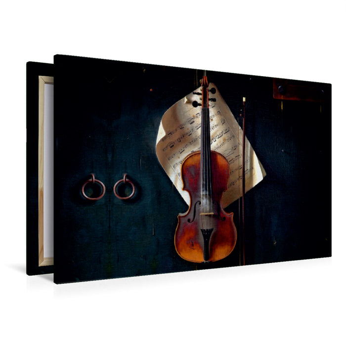 Premium Textil-Leinwand Premium Textil-Leinwand 120 cm x 80 cm quer Ein Motiv aus dem Kalender Geige - Bühne frei für ein Reichtum an Klangfarben