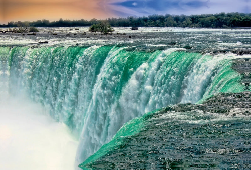 Toile textile premium Toile textile premium 120 cm x 80 cm paysage Chutes du Niagara - American Falls et Horseshoe Fall 