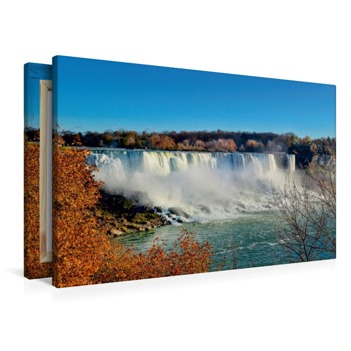 Toile textile premium Toile textile premium 90 cm x 60 cm paysage Chutes du Niagara - American Falls et Horseshoe Fall 