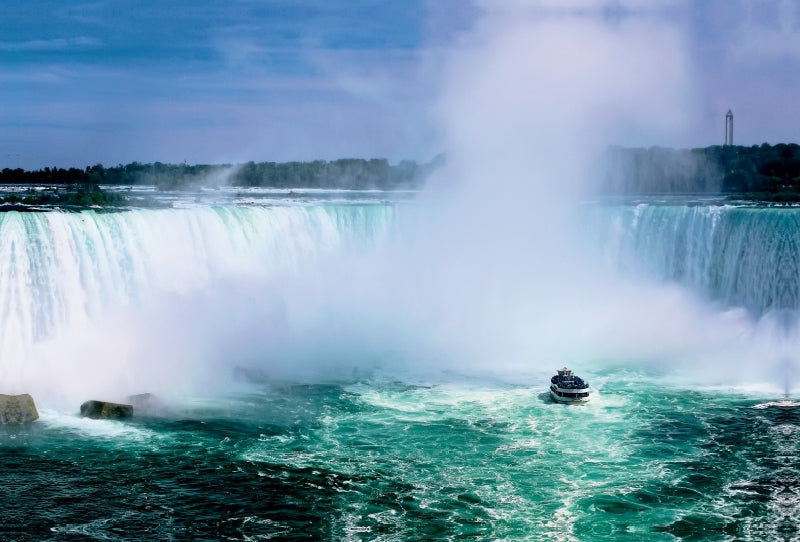 Toile textile premium Toile textile premium 120 cm x 80 cm paysage Chutes du Niagara - American Falls et Horseshoe Fall 