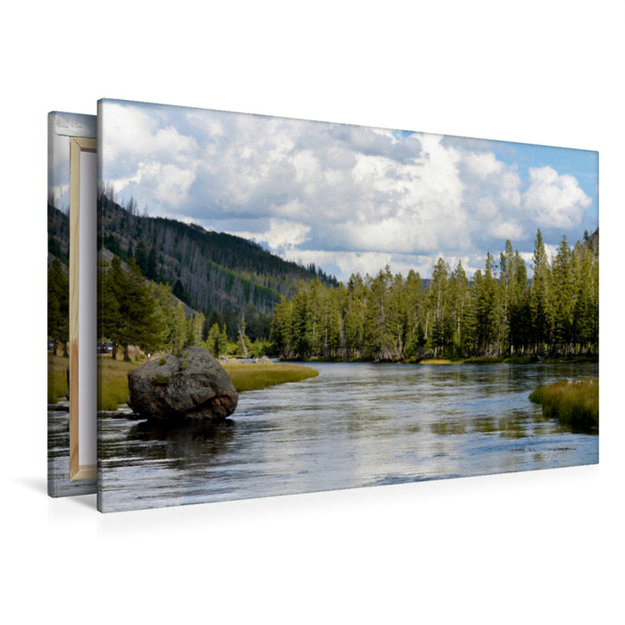 Toile textile premium Toile textile premium 120 cm x 80 cm paysage paysage fluvial à Yellowstone 