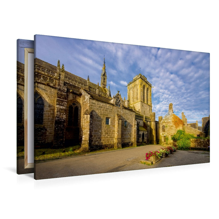 Toile textile premium Toile textile premium 120 cm x 80 cm paysage Eglise de Saint Ronan à Locronan 