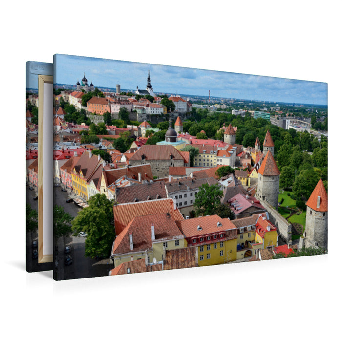 Premium Textil-Leinwand Premium Textil-Leinwand 120 cm x 80 cm quer Blick über die Stadtmauer