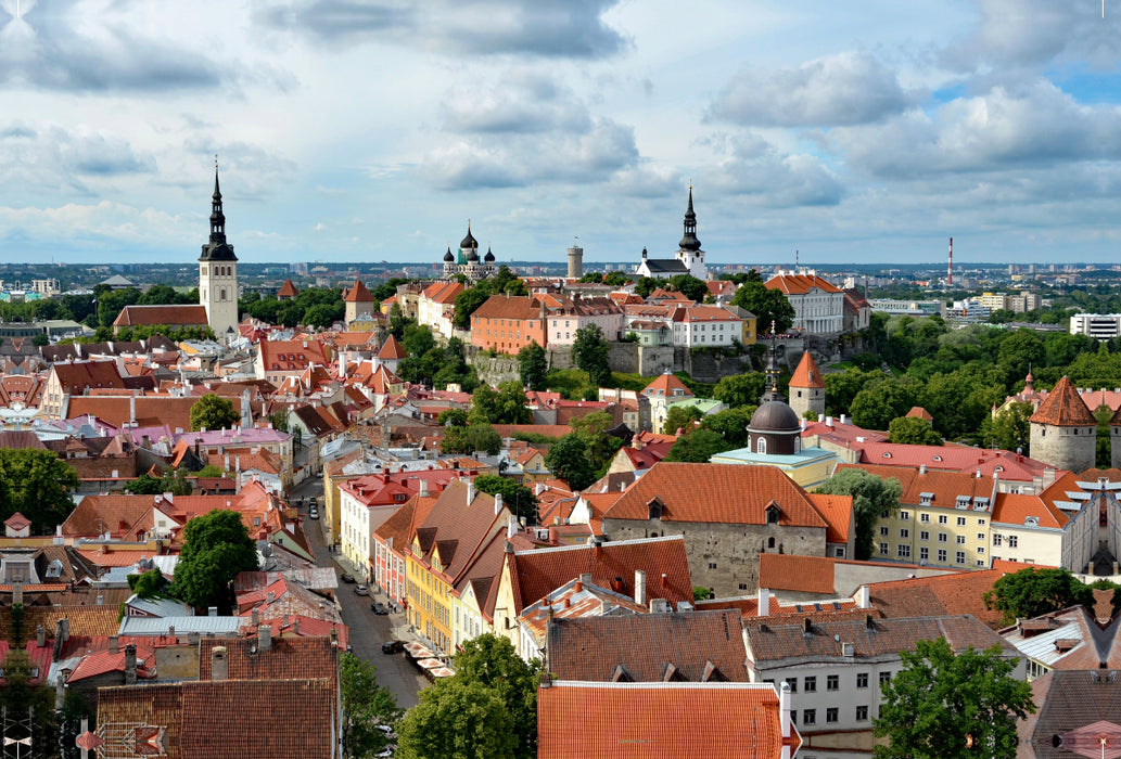 Premium Textil-Leinwand Premium Textil-Leinwand 120 cm x 80 cm quer Blick über die Altstadt