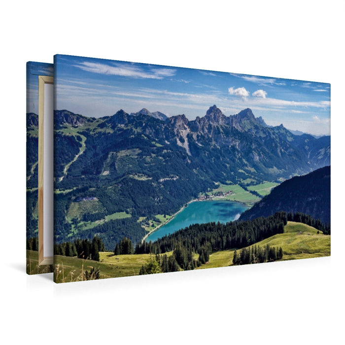 Premium Textil-Leinwand Premium Textil-Leinwand 120 cm x 80 cm quer Blick vom Neunerköpfle