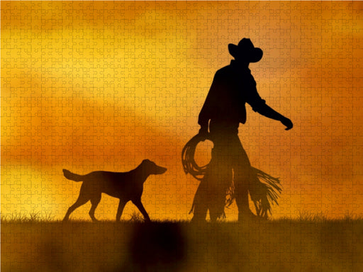Cowboy mit Hund - CALVENDO Foto-Puzzle - calvendoverlag 39.99