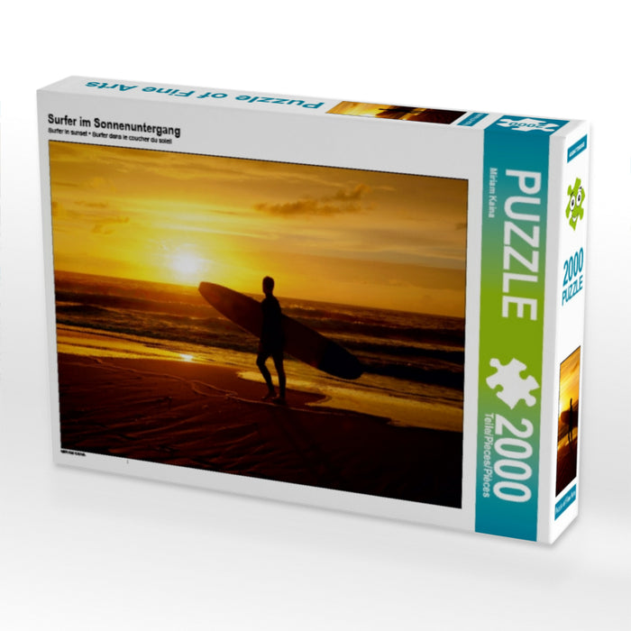 Surfer im Sonnenuntergang - CALVENDO Foto-Puzzle - calvendoverlag 39.99