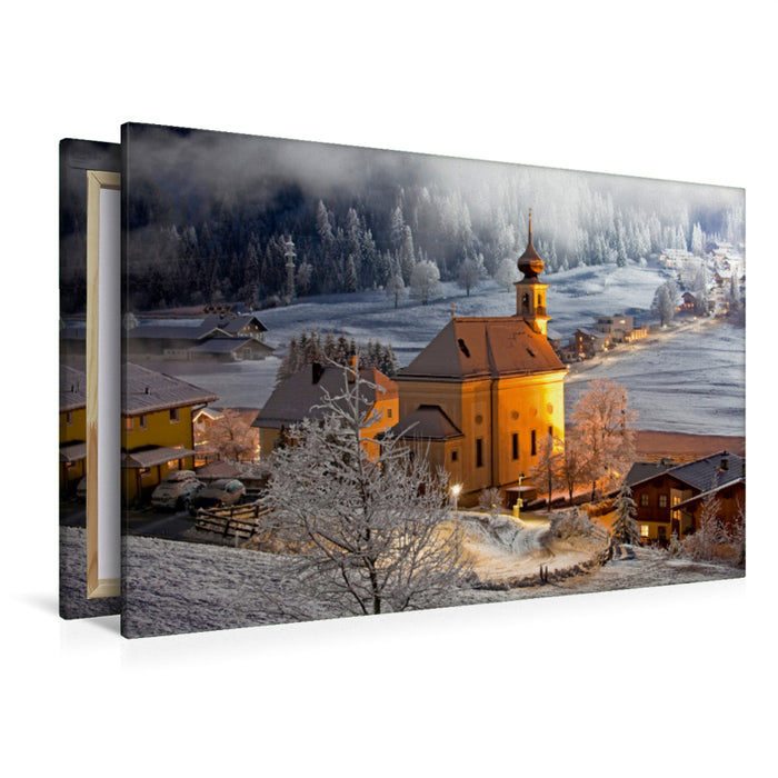 Premium Textil-Leinwand Premium Textil-Leinwand 120 cm x 80 cm quer Ein Motiv aus dem Kalender Herzliche Grüße aus Flachau