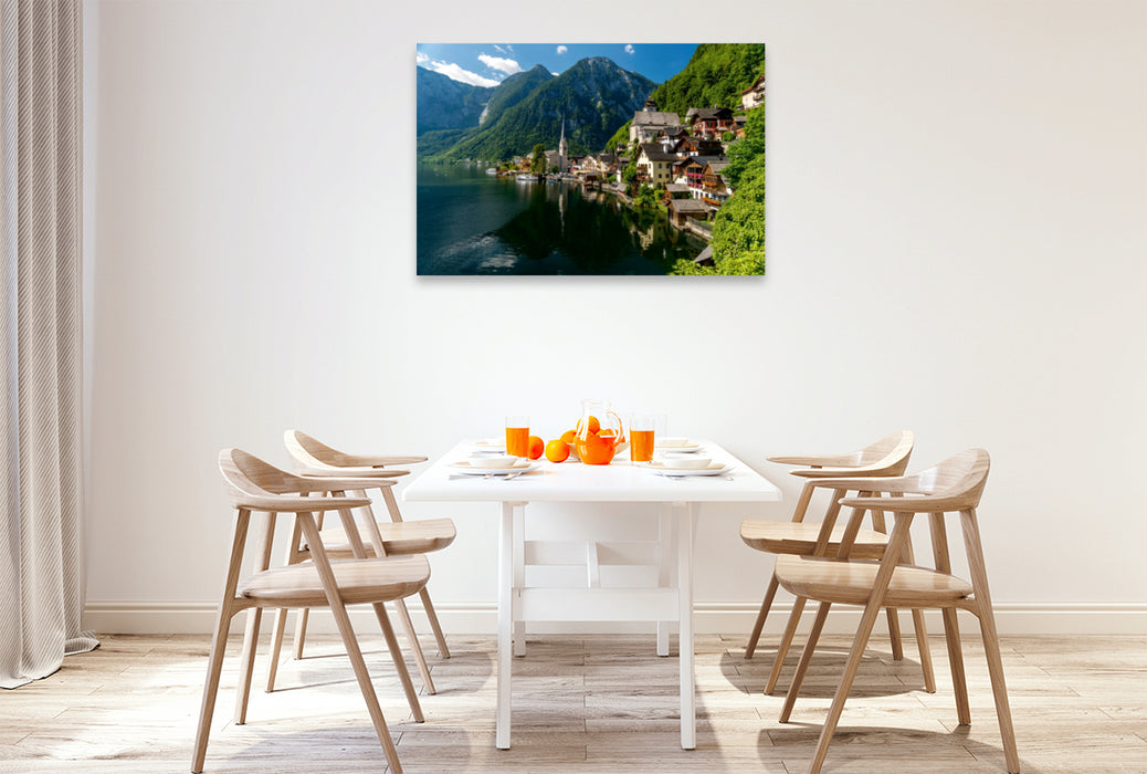 Toile textile haut de gamme Toile textile haut de gamme 120 cm x 80 cm paysage Un motif du calendrier Région du patrimoine mondial Hallstatt Dachstein 