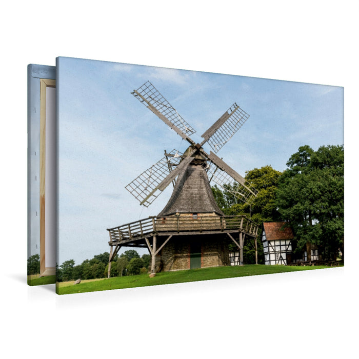 Toile textile haut de gamme Toile textile haut de gamme 120 cm x 80 cm paysage Moulin Kolthoff, galerie Dutchman, moulin à vent, Levern 