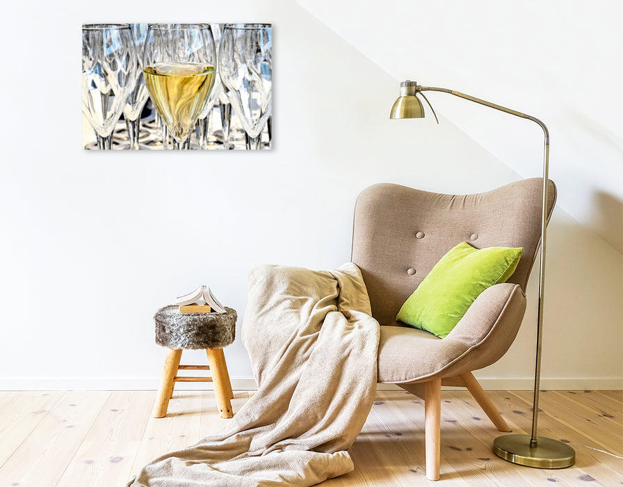 Premium Textil-Leinwand Premium Textil-Leinwand 75 cm x 50 cm quer Ein Bild von Kalenderkunst Champagne