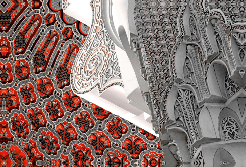 Premium Textil-Leinwand Premium Textil-Leinwand 120 cm x 80 cm quer Moschee in Casablanca