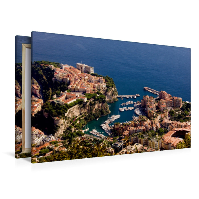 Premium Textil-Leinwand Premium Textil-Leinwand 120 cm x 80 cm quer Fontvieille Harbour Monaco