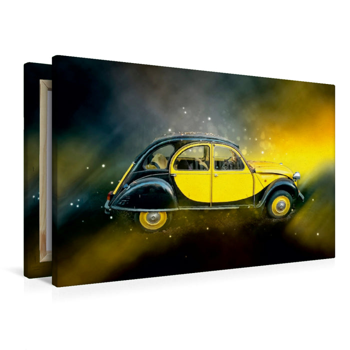 Premium Textil-Leinwand Premium Textil-Leinwand 90 cm x 60 cm quer Die Ente - Citroën 2CV