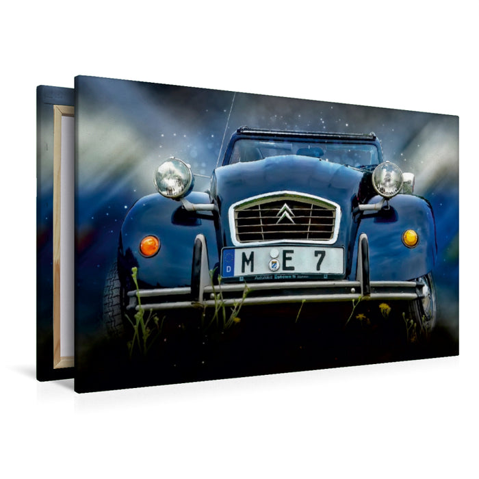 Premium Textil-Leinwand Premium Textil-Leinwand 120 cm x 80 cm quer Die Ente - Citroën 2CV