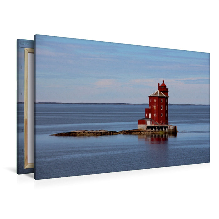 Premium Textil-Leinwand Premium Textil-Leinwand 120 cm x 80 cm quer Leuchtturm Kjeungskjær