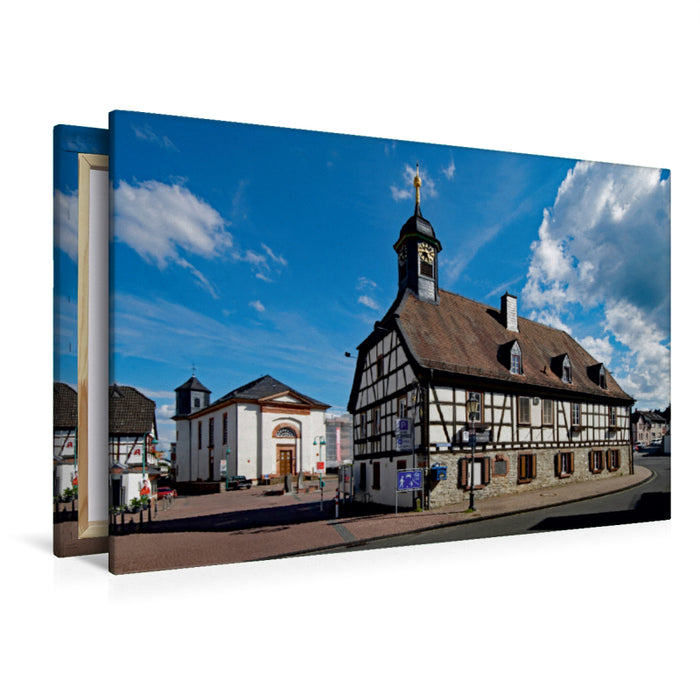 Premium Textil-Leinwand Premium Textil-Leinwand 120 cm x 80 cm quer Altes Rathaus Kelkheim